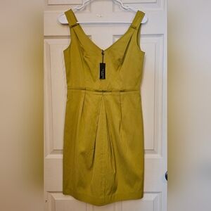 Talbots Petites Olive Green Sleeveless Sheath Dress/Size 4/NWT